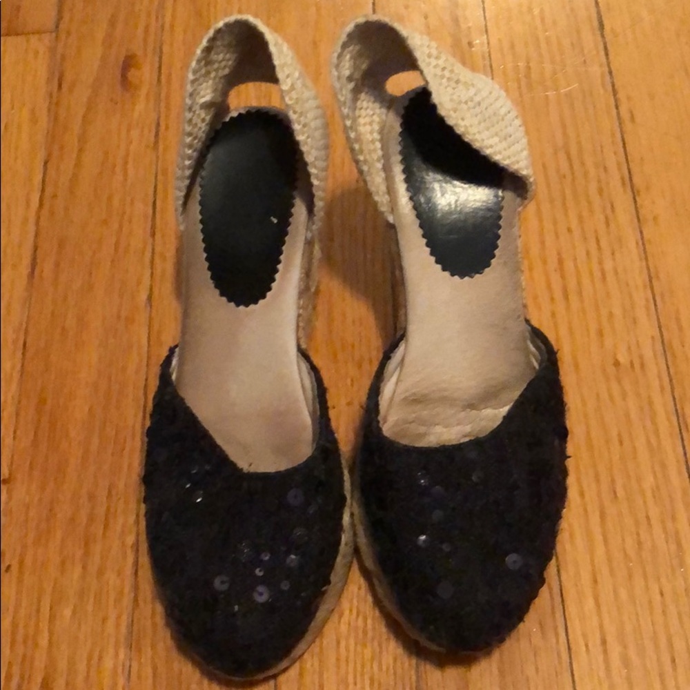 Sequined espadrille wedged